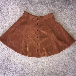 Button Up Corduroy Skirt